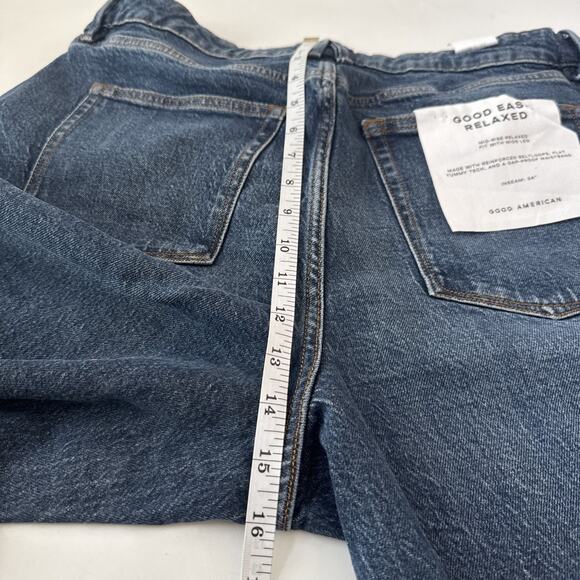 Good American Good Ease Relaxed Jeans NEW Size 12 MId-Rise Wide Leg 34" Inseam - Picture 8 of 10